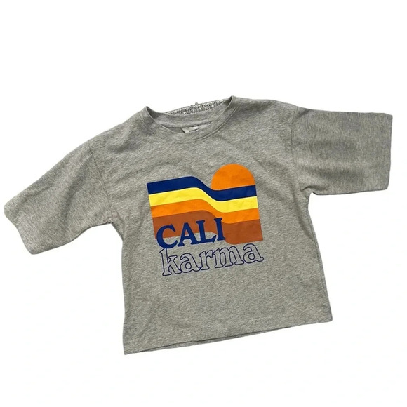 Hundred Pieces Other - NWT Hundred Pieces Grey Short Sleeve Cali Karma Tee Shirt cropped style